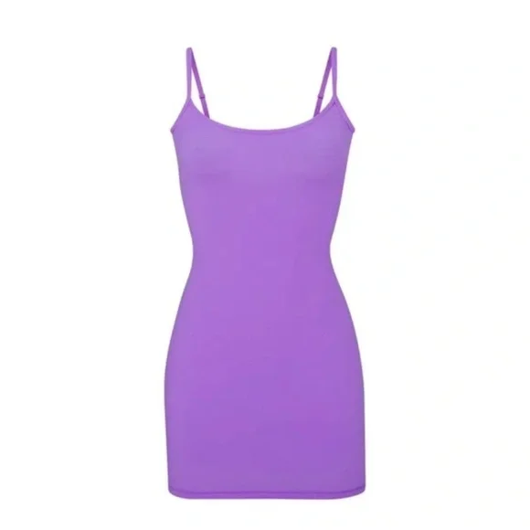 skims dress purple I tried Kim Kardashian's TikTok-famous Skims dress. Is it worth it?